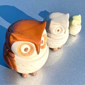 Owl Nesting Doll Measuring Cups Ceramic 1 Cup, 1/2 Cup, Tbsp